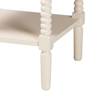 Baxton Studio Baxton Studio Braith Farmhouse Spindle Leg Nightstand with Drawer and Open Shelf for Storage Ivory SW8000-88NS-Ivory-NS