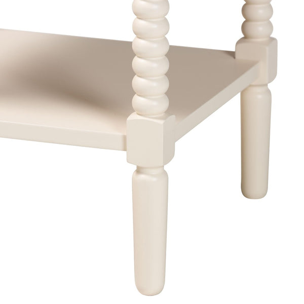 Baxton Studio Baxton Studio Braith Farmhouse Spindle Leg Nightstand with Drawer and Open Shelf for Storage Ivory SW8000-88NS-Ivory-NS