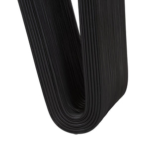 Baxton Studio bali Abebi Black Rattan Console Table – Boho Coastal Accent with Waterfall Design for Modern Spaces Abebi-Black Rattan-Console Table