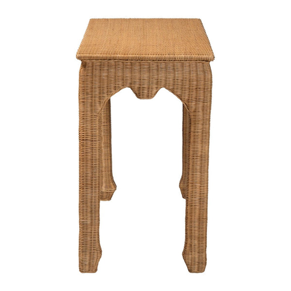 Baxton Studio bali Abena Handwoven Rattan Console Table - Elegant Ming Style Accent Table for Living Spaces Abena-Light Honey Wicker/Rattan-Console Table
