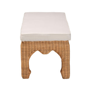 Baxton Studio bali Abena Ming Rattan Bench with Cushion - Handcrafted Boho Chic Accent for Entryway & Bedroom Abena-Light Honey Wicker/Rattan-Bench