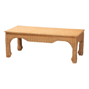 Baxton Studio bali Abena Ming Style Rattan Coffee Table - Handcrafted Boho Chic Accent for Living, Family & Sunroom Abena-Light Honey Wicker/Rattan-Coffee Table
