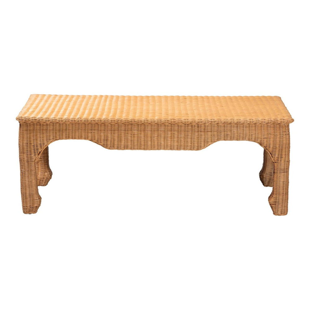 Baxton Studio bali Abena Ming Style Rattan Coffee Table - Handcrafted Boho Chic Accent for Living, Family & Sunroom Abena-Light Honey Wicker/Rattan-Coffee Table