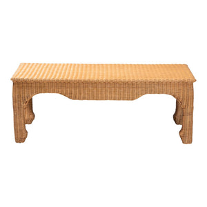 Baxton Studio bali Abena Ming Style Rattan Coffee Table - Handcrafted Boho Chic Accent for Living, Family & Sunroom Abena-Light Honey Wicker/Rattan-Coffee Table