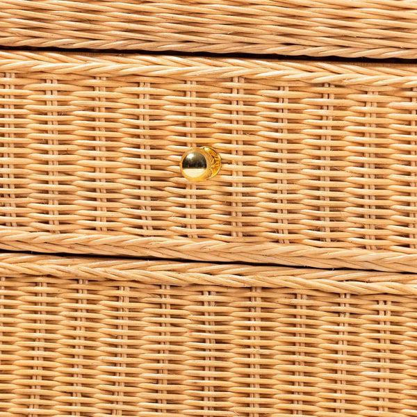Baxton Studio bali Chica Scalloped Rattan Console Table - Handcrafted Coastal Boho Accent Table with Drawer Chica-Light Honey Wicker-End Table