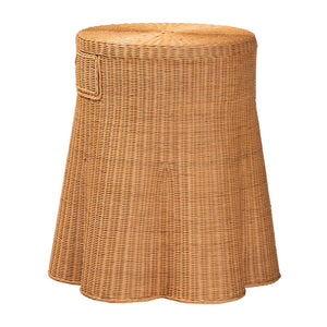 Baxton Studio bali & pari Handwoven Rattan Console Table with Drawer - Coastal Boho Accent Table for Home Decor Dayo-Light Honey Wicker-End Table