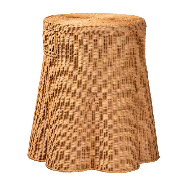 Baxton Studio bali & pari Handwoven Rattan Console Table with Drawer - Coastal Boho Accent Table for Home Decor Dayo-Light Honey Wicker-End Table