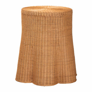 Baxton Studio bali & pari Handwoven Rattan Console Table with Drawer - Coastal Boho Accent Table for Home Decor Dayo-Light Honey Wicker-End Table