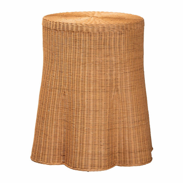 Baxton Studio bali & pari Handwoven Rattan Console Table with Drawer - Coastal Boho Accent Table for Home Decor Dayo-Light Honey Wicker-End Table