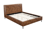 IDEAZ Brown Bed with Faux Leather Platform Brown 1421APB
