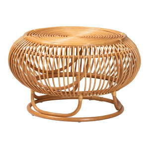 Baxton Studio bali Adeola Handcrafted Rattan Coffee Table - Coastal Boho Lantern Design for Living Room Charm Adeola-Light Honey Rattan Coffee Table