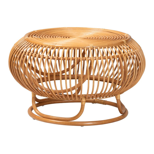 Baxton Studio bali Adeola Handcrafted Rattan Coffee Table - Coastal Boho Lantern Design for Living Room Charm Adeola-Light Honey Rattan Coffee Table