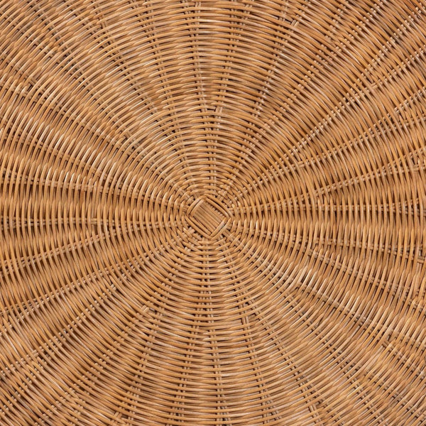 Baxton Studio bali Avalon Natural Rattan Round Coffee Table – Handcrafted Coastal Boho Accent for Living Spaces Avalon-Light Honey Wicker-Coffee Table