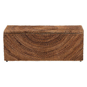Baxton Studio bali Verino Handwoven Seagrass Storage Bench - Rustic Wicker Trunk for Entryway & Living Room Use Verino-Natural Seagrass Bench