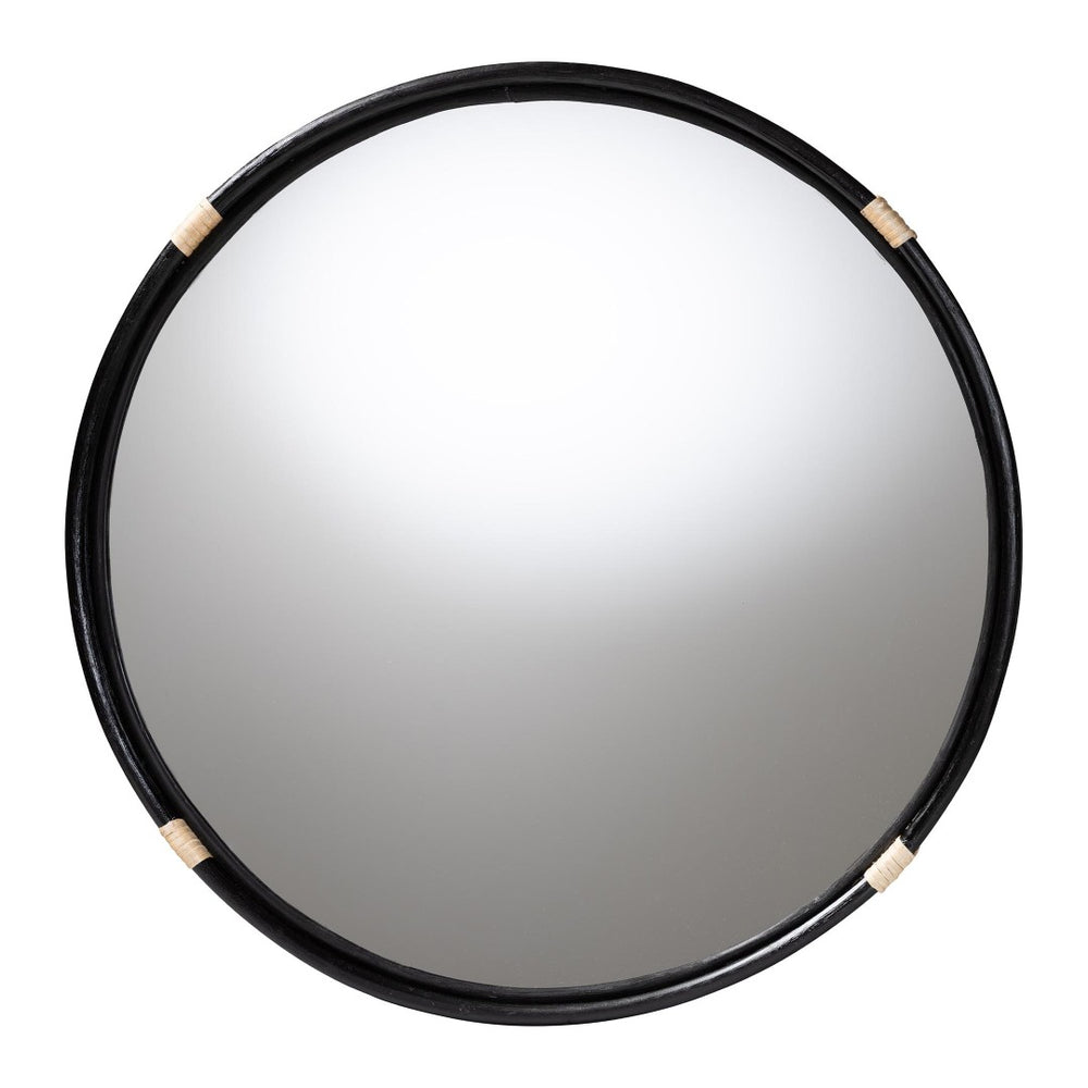 Baxton Studio bali Fenicia Round Rattan Wall Mirror - Handcrafted Coastal Decor for Living Room, Entryway & Bath F247-FT8-Mirror