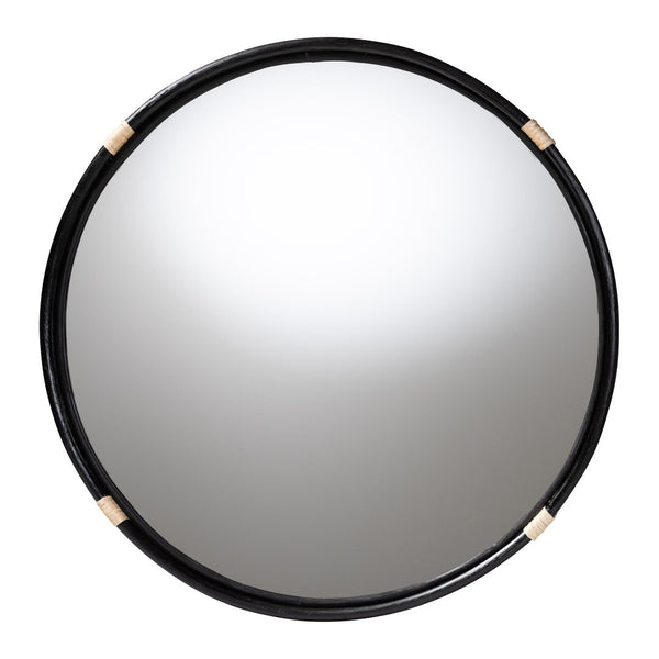 Baxton Studio bali Fenicia Round Rattan Wall Mirror - Handcrafted Coastal Decor for Living Room, Entryway & Bath F247-FT8-Mirror