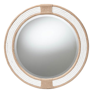 Baxton Studio bali Adita Round Woven Rope Mirror - Handcrafted Coastal Decor with Jute Accents for Home Styling F247-FT2-Mirror