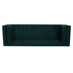 English Elm Christopher Knight Home® - 3-Seater Elegant Tufted Velvet Sofa with Solid Eucalyptus Frame, High-Density Foam Cushions and Dark Wood Legs Frosty Green N765P165496