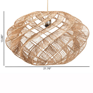Baxton Studio bali Enola Handwoven Jute Pendant Lampshade - Boho Chic Light Cover for Cozy Coastal Interiors F247-FT10-Lamp Shade