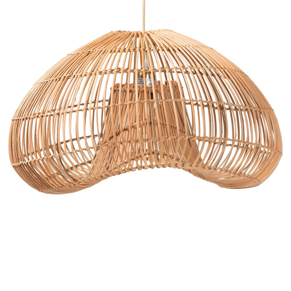 Baxton Studio bali Hansa Natural Rattan Pendant Lampshade - Handcrafted Coastal Dome Light for Boho Décor Charm F247-FT11-Lamp Shade