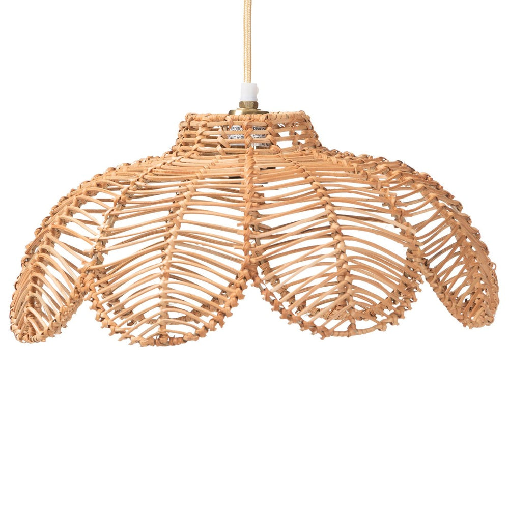 Baxton Studio bali Neorah Natural Rattan Pendant Lampshade - Handcrafted Coastal Boho Light for Stylish Spaces F247-FT12-Lamp Shade