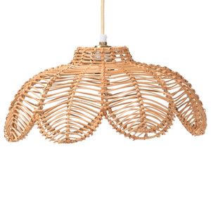 Baxton Studio bali Neorah Natural Rattan Pendant Lampshade - Handcrafted Coastal Boho Light for Stylish Spaces F247-FT12-Lamp Shade