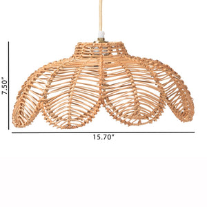 Baxton Studio bali Neorah Natural Rattan Pendant Lampshade - Handcrafted Coastal Boho Light for Stylish Spaces F247-FT12-Lamp Shade