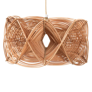 Baxton Studio bali Jeneth Handcrafted Natural Rattan Pendant Lampshade - Coastal Boho Light Cover for Unique Spaces F247-FT16-Lamp Shade