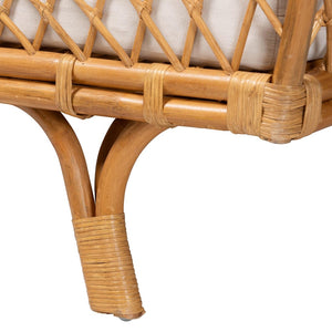 Baxton Studio bali Akemi Handwoven Natural Rattan Daybed with Plush Cushion - Boho Coastal Lounge for Any Space Akemi-Natural Rattan-Cushioned-Daybed