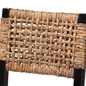 Baxton Studio bali Alise Handwoven Seagrass Bar Stool with Mahogany Frame – Chic Modern Chair for Home Bar or Kitchen Dark Alise-Mahogany-Cushion-BS