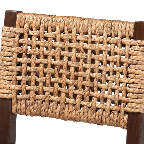 Baxton Studio bali Alise Handwoven Seagrass Counter Stool - Elegant Mahogany Frame for Kitchen Bar & Island Use Alise-Mahogany-Brown-Cushion-CS