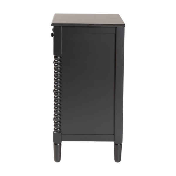Baxton Studio Baxton Studio Braith Farmhouse 5-Drawer Chest with Classic Spindle Design for Timeless Storage Solutions Black SW8000-88CH5D-Black-Chest