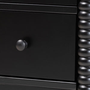 Baxton Studio Baxton Studio Braith Farmhouse 5-Drawer Chest with Classic Spindle Design for Timeless Storage Solutions Black SW8000-88CH5D-Black-Chest