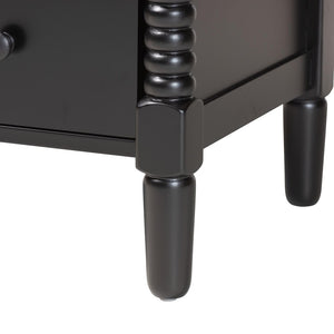 Baxton Studio Baxton Studio Braith Farmhouse 5-Drawer Chest with Classic Spindle Design for Timeless Storage Solutions Black SW8000-88CH5D-Black-Chest