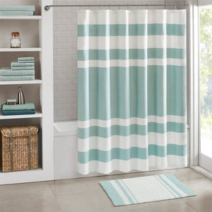 JLA Home Madison Park - Reversible Cotton Bath Rug - Plush, Dual-Sided Cut & Loop Design, Highly Absorbent, Machine Washable Aqua MP72-2492