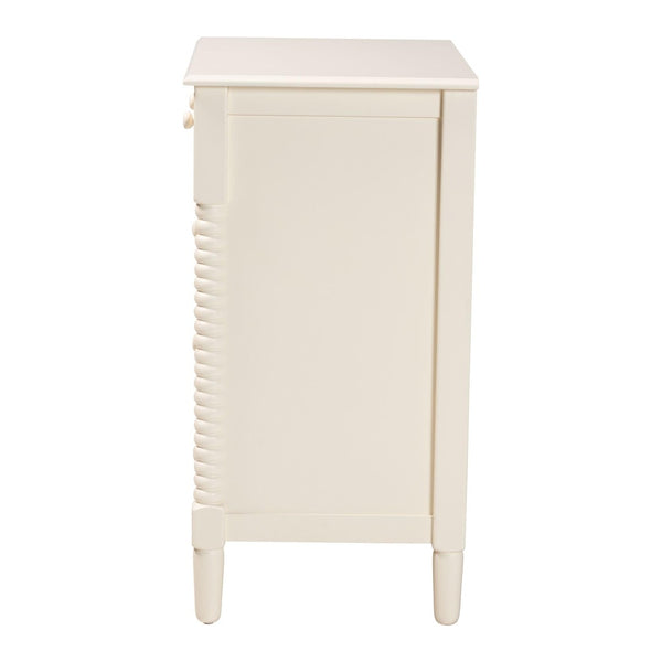Baxton Studio Baxton Studio Braith Farmhouse 5-Drawer Chest with Classic Spindle Design for Timeless Storage Solutions Ivory SW8000-88CH5D-Ivory-Chest