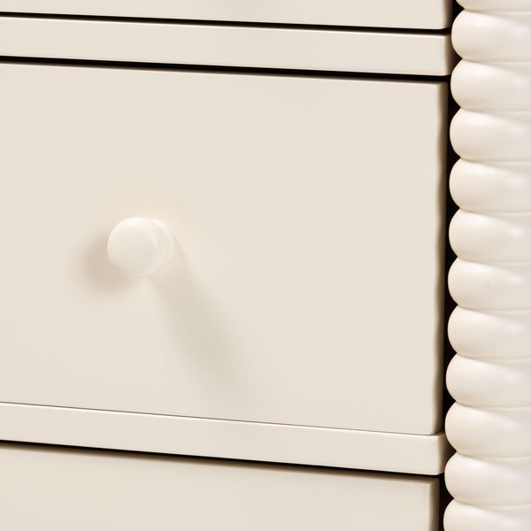 Baxton Studio Baxton Studio Braith Farmhouse 5-Drawer Chest with Classic Spindle Design for Timeless Storage Solutions Ivory SW8000-88CH5D-Ivory-Chest