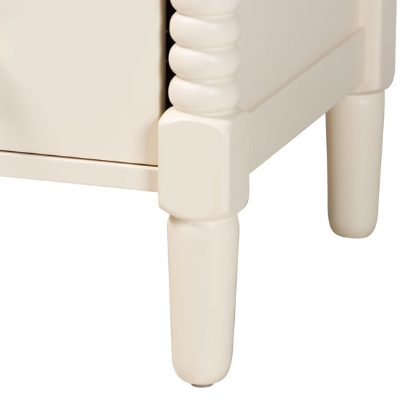 Baxton Studio Baxton Studio Braith Farmhouse 5-Drawer Chest with Classic Spindle Design for Timeless Storage Solutions Ivory SW8000-88CH5D-Ivory-Chest