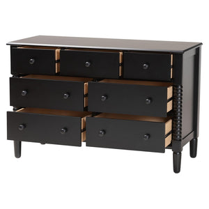 Baxton Studio Baxton Studio Braith Farmhouse 7-Drawer Dresser for Timeless Storage and Elegant Bedroom Style Black SW8000-88D7D-Black-Dresser