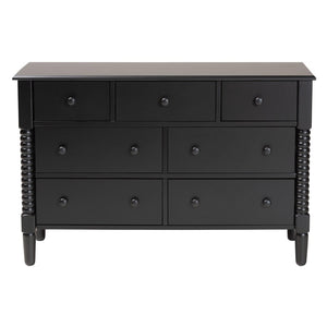 Baxton Studio Baxton Studio Braith Farmhouse 7-Drawer Dresser for Timeless Storage and Elegant Bedroom Style Black SW8000-88D7D-Black-Dresser