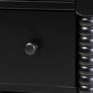 Baxton Studio Baxton Studio Braith Farmhouse 7-Drawer Dresser for Timeless Storage and Elegant Bedroom Style Black SW8000-88D7D-Black-Dresser