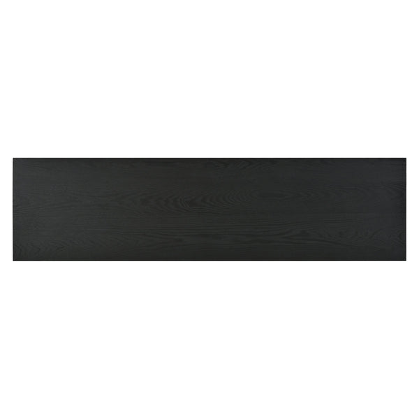 English Elm 60" Modern Handleless Sideboard Buffet Cabinet with Push-to-Open Doors, Carved Black Credenza, Adjustable Shelves, 220lb Top Load, Solid Wood MDF Storage for Living Room Entryway W2696P279985