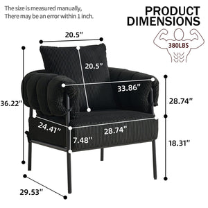 English Elm TS Modern decorative chair with plush teddy fleece upholstery and gold metal legs for luxe comfort and style Black W2311P308070