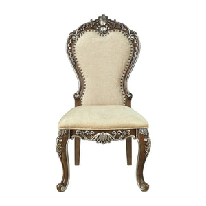 English Elm Latisha Upholstered Side Chair with Padded Back, Nailhead Trim and Sturdy Rubberwood Frame, Set of 2 Oak 47.24 L x 25.59 W x 15.75 H B2726P296303