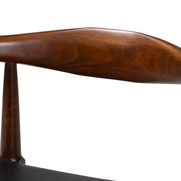 Baxton Studio Baxton Studio Eira Counter Stools Set of 2 - Stylish Walnut Frame & Black Faux Leather for Modern Dining Elbow-Wenge-CS