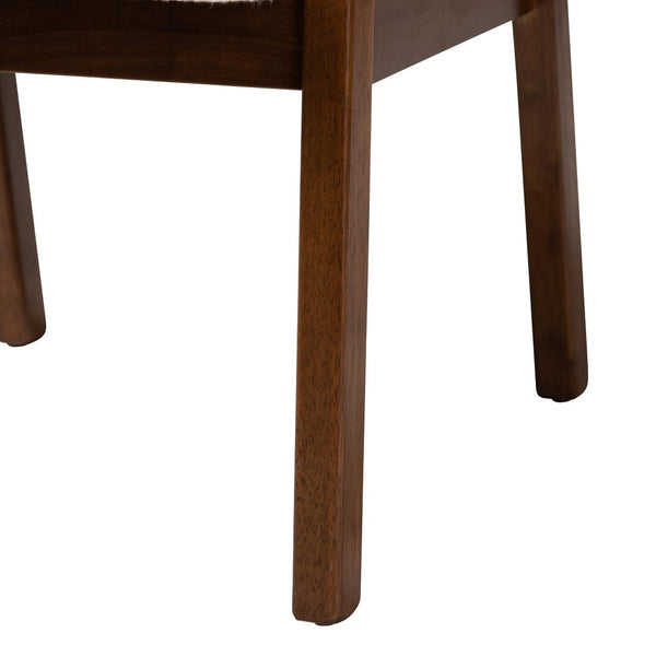 Baxton Studio Baxton Studio Miyagi Boucle Dining Chair Set of 2 - Mid-Century Modern Armchairs with Comfort & Style Miyagi-White Boucle/Walnut-DC