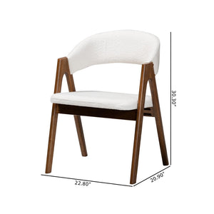 Baxton Studio Baxton Studio Virden Boucle Dining Chair Set of 2 - Mid-Century Modern Comfort & Style for Dining Virden-White Boucle/Walnut-DC