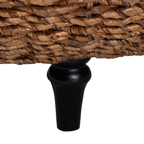 Baxton Studio bali Riau Handwoven Seagrass Coffee Table – Round Natural Wicker Table for Bohemian Home Décor Riau-Natural Antique-CT