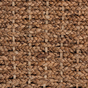 Baxton Studio bali Handwoven Seagrass Storage Ottoman with Lift-Top Lid - Stylish Wicker Trunk for Modern Homes Square Kaya-Natural Brown/Black-Ottoman