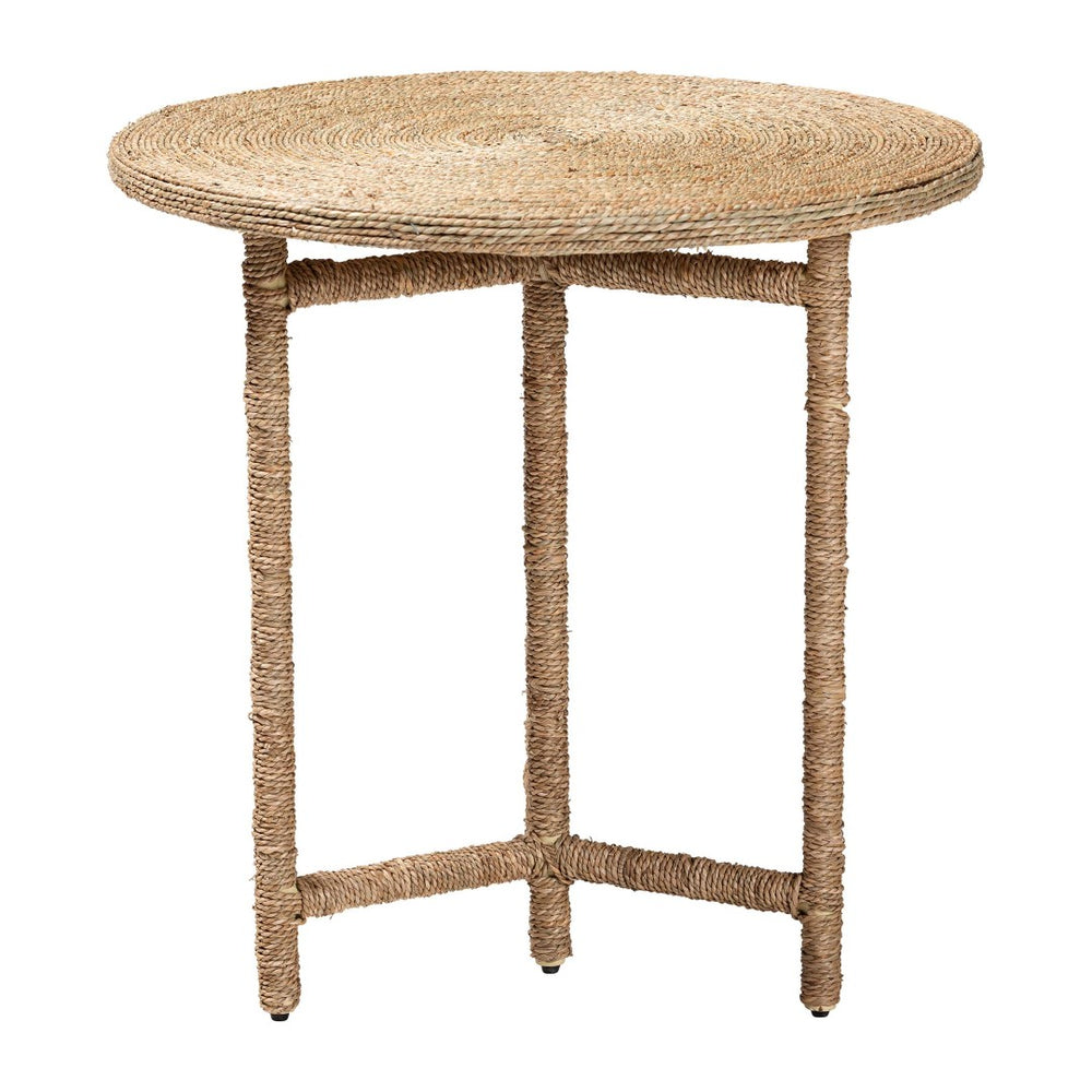 Baxton Studio bali Fumito Handwoven Seagrass End Table - Stylish Round Boho Accent for Living Room & Sunroom Decor F248-FT1-Seagrass-ET